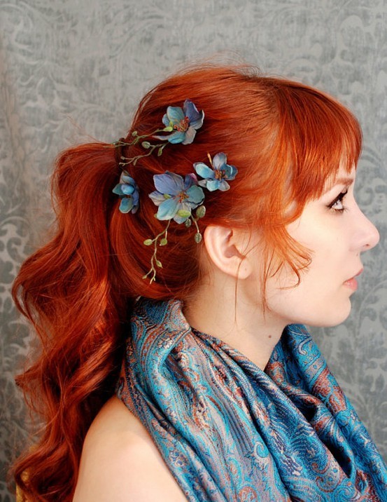Flowers in the hair redhead.; Babe Hot Red Head 