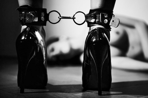 Ankle cuffs and heels; Bdsm 