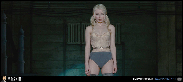 Emily Browning in little bustier; Celebrity 