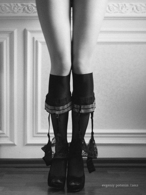 #stockings #heels #bw #garters; Bdsm 