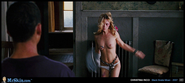 Topless Christina Ricci in chains; Celebrity 